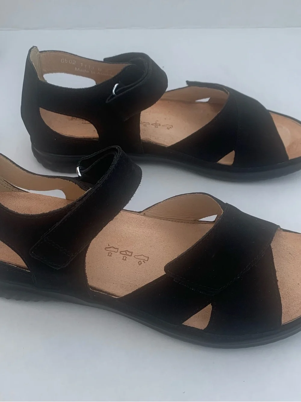 Women's Black Velcro Comfort Sandals